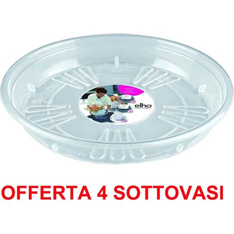 OFFERTA 4 SOTTOVASO TRASPARENTE UNI-SAUCER ROUND 33CM ELHO
