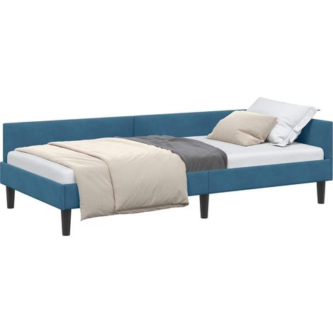 Maison Exclusive - Cornice del letto ad angolo Blu 80 cm x 200 cm Velluto