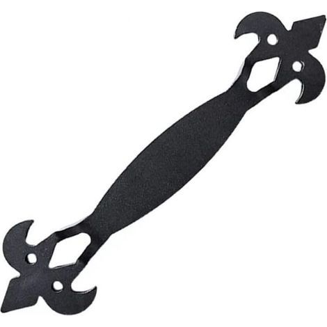 Poignée de porte coulissante de style vintage en métal pour extérieur, garage, intérieur, noir (1/5)