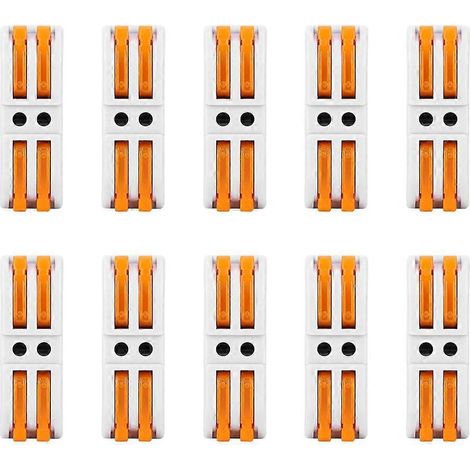 Lot de 10 connecteurs bipolaires à sertir, sans soudure ni vis, pour câbles électriques, connexion rapide