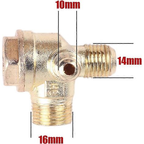 Clapet anti-retour 3 ports pour compresseur d'air, en alliage de zinc, filetage mâle, connecteur pour outil de compresseur d'air, outil Psrts (1/5)