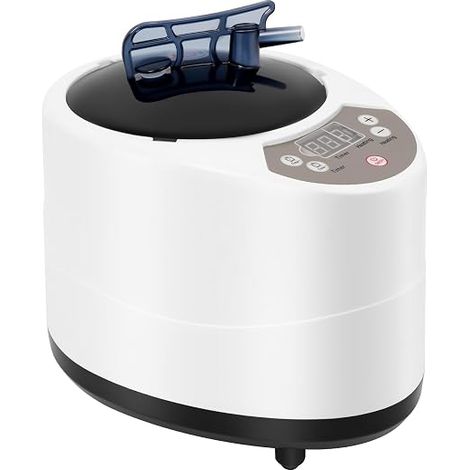 Générateur vapeur pour sauna, 1000 W, haute performance, avec télécommande et boîte à herbes, 3 l/0,66 gal, 9 températures, pour spa, yoga, détente, portable, 28,5 cm, blanc/noir (1/5)