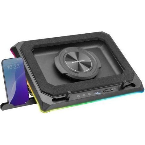 Mars Gaming Mnbc-ultra Base Refrigeradora Y Stand Para Portátiles Hasta 18" Rgb 5 Posiciones Negro