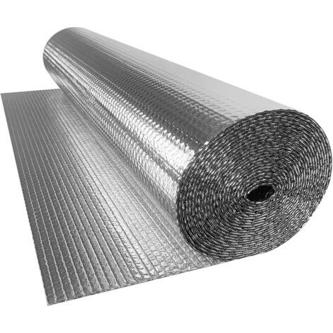 Film isolant thermique aluminium 1m x 10m – Double couche à bulles – Protection contre chaleur et froid – Épaisseur 3mm