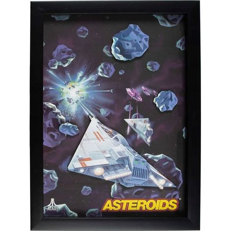 Quadro decorativo da parete Atari 3D Wall Art Asteroids retrò 25x2,2x33,8cm (1/5)