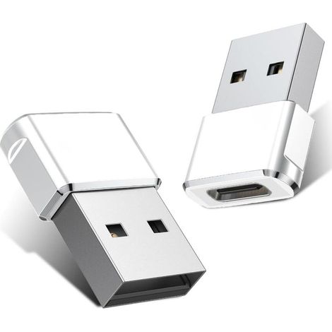 USB to USB C Adapter, 2-Pack Type-C Female to USB A Male Charger Converts for Apple Watch Series 7 8, iPhone 11 12 13 14 15 Pro Max (1/5)