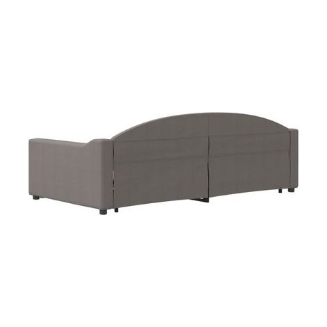 Méridienne avec tiroirs, taupe, 100 × 200 cm, tissu, lit, rangement pratique intégré, tissu doux et respirant, pour chambre, confort quotidien, assemblage rapide (1/5)