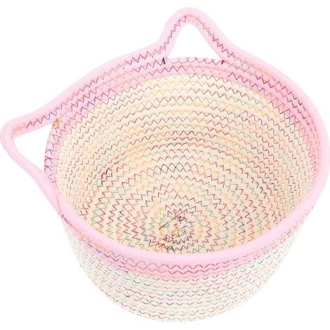 Panier de Rangement Corde Tissé à Oreilles de Chat Grand Panier Coton pour Vêtements Jouets Cuisine Bureau Salle de Bain (1/5)