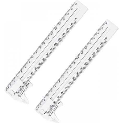 2 Pied à coulisse, double échelle 0-150 mm et 0-180 mm, mesure diamètre épaisseur, travail du bois (1/4)