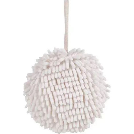 flauschiges Bommelhandtuch, schnelltrocknendes Handtuch fürs Badezimmer mit Aufhängeschlaufe, weiche und dekorative Chenille-Mikrofaser