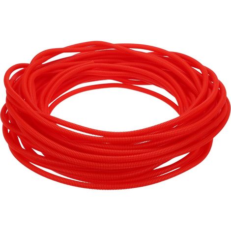 Gaine Fendue pour Câbles 3/8"(10mm) DI 100FT(30m) Gaine pour Câbles Résistante À La Chaleur Et Au Froid -40F À 257F Conduit Plastique Flexible Protecteur De Fils Conduits, Rouge (1/5)