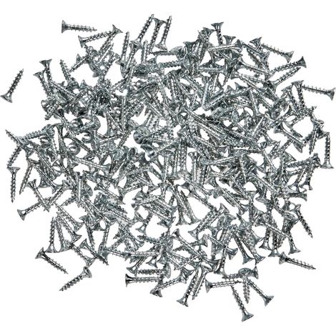 300 - Vis à bois - Vis aggloméré - Filetage total - Tête fraisée Empreinte PZ - Bois tendres Assemblages - Gris 3,0x16cm (1/5)