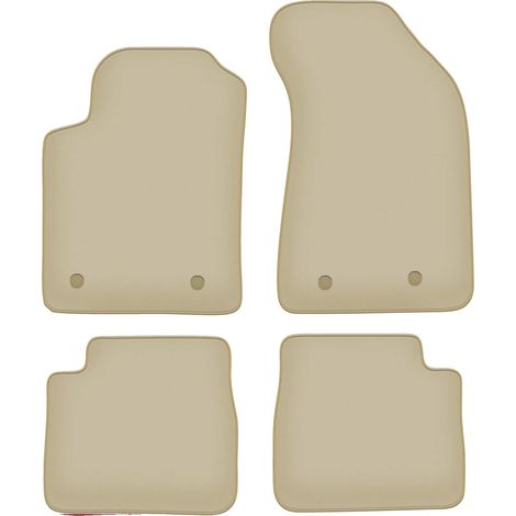 Tapis de voiture, 100 % polyamide, compatible avec Lancia Delta III, type luxe avec contour, couleur beige, fond en caoutchouc durable (1/5)
