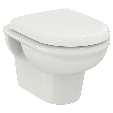 Pack Cuvette Suspendue de Toilette WC IDEAL STANDARD Exacto Rimelss Céramique Blanche avec Abattant Frein Chute - R002601 -NEUVE (1/4)