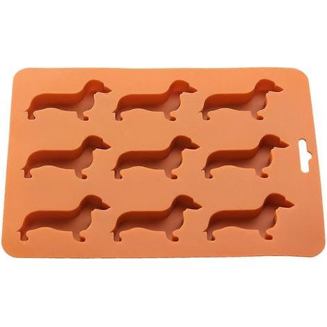 Moules à glaçons et plateau en silicone en forme de teckel (1/2)
