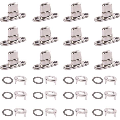 Lot de 12 fermetures rotatives en alliage de zinc 30 x 20 mm pour œillets ronds, bâche (1/5)