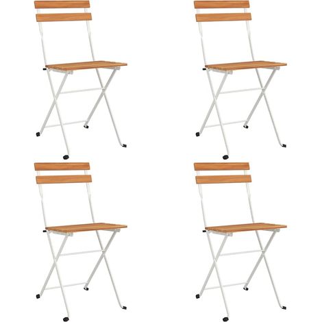 Maison Exclusive - Klappstühle, 4 Stück, Massivholz Akazie und St (1/5)