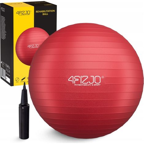 4FIZJO Aufblasbarer Gymnastikball für Übungen, 55 cm, Rot (1/5)
