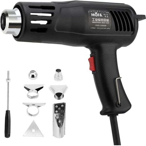 1200W Décapeur Thermique, 150℃ & 550℃ Réglages Double Température Pistolet Thermique avec 7 Buses, Protection de Surcharge, Manche A (1/5)