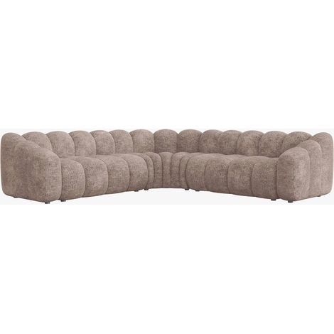 Mobilier Deco – Canapé d'angle réversible XL en tissu taupe – Assise profonde et dossier moelleux – Design moderne pour salon spacieux (1/5)