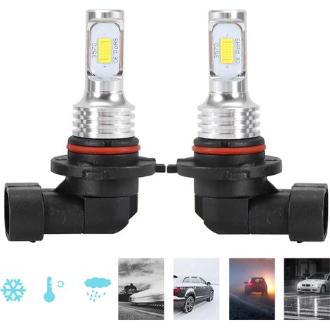 2 Stück H10 9145 80W 8000K Weiße LED-Nebelscheinwerferlampe 12-24V Universalersatz (1/5)