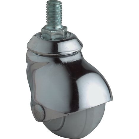 Kugellenkrolle D.40mm Trgf.30kg M10 Gum.grau