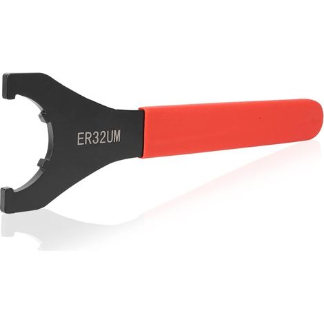 Clé de mandrin à pince, Clé à douille ER32 Clé à Serrage Mandrin de Serrage clé ER en acier à haute teneur en carbone fraisage CNC pour vis d'écrou de serrage de tour, rouge(ER32)