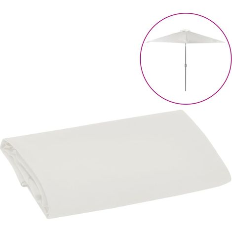 Tissu de remplacement pour parasol d'extérieur Blanc 300 cm (1/4)