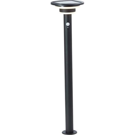 Potelet extérieur - BRILLIANT - GARVINA - LED et solaire - Détecteur de mouvement - Acier inoxydable et plastique - 4 W - Noir (1/4)