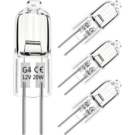 4 Pièces Ampoule Halogène G4 12V 20W Dimmable,Blanc Chaud 2700K,Lampe Halogene G4 Pour Four,Hotte De Cuisine,Plafonnier,Bain[CA22] (1/5)