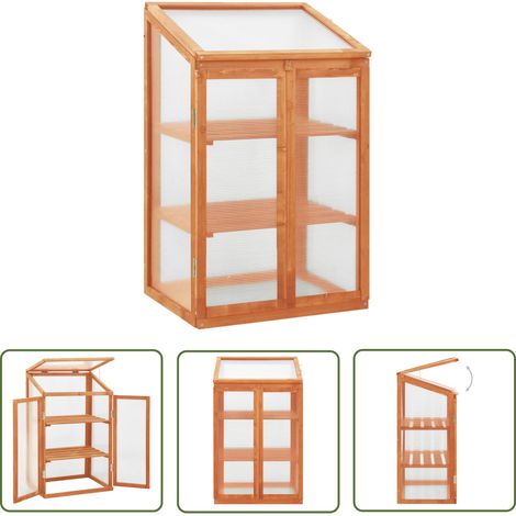 The Living Store Gewächshaus 60x45x100 cm Tannenholz - Holzgewächshaus - Gartenhaus - Gewächshaus Aus Holz - Tannenholz Gewächshaus - Mini Gewächshaus (1/5)
