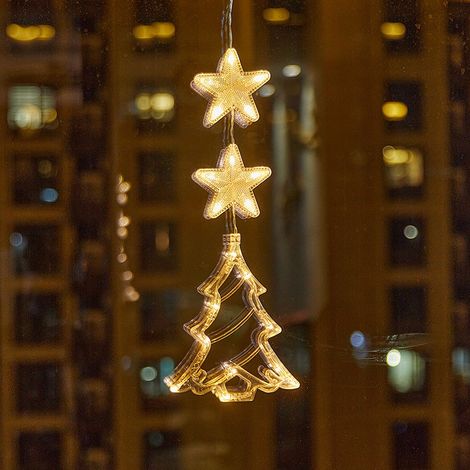 2pcs Lumineuse de Noël de Fenêtre,Lumière de Fenêtre de Noël Suspendue avec Ventouse,Lumière Pour Fenêtre,Decoration Noel Fenetre Lumineuse,pour Intérieur,Balcon,Fête,D'anniversaire,Mariage (1/5)