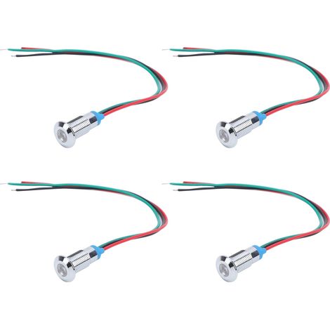 Lot de 4 voyants LED à cathode commune, composants de contrôle industriel, 8 mm, 110-220 V, rouge et vert (1/5)