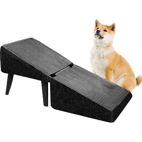 2-in-1 Hunderampe, rutschfeste, klappbare Holzstufen, Treppe für Bett und Sofa (1/5)