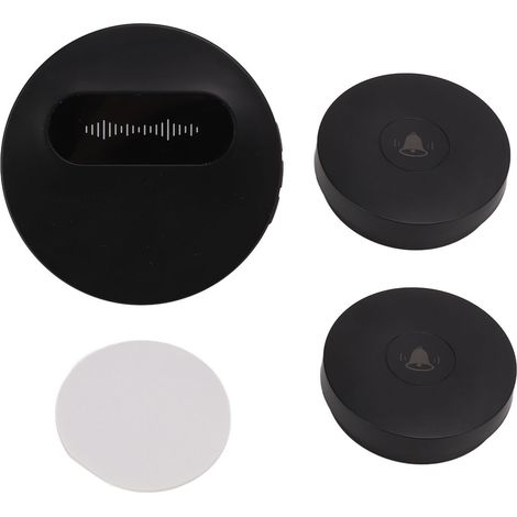 Sonnette sans fil noire avec LED clignotante (1/5)