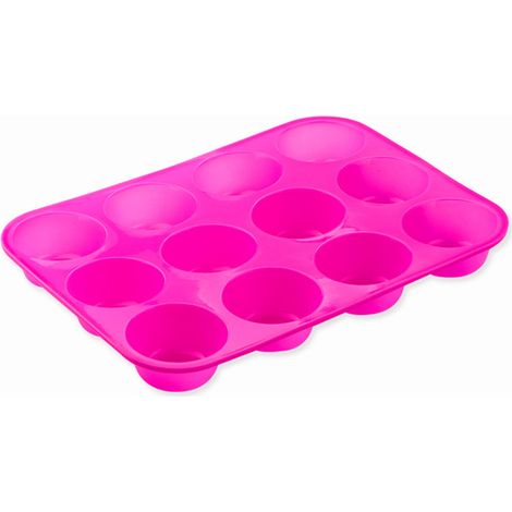 Moule à muffins en silicone, antiadhésif, 12 cavités, grand format, sans BPA, pour la cuisson des muffins et des œufs.