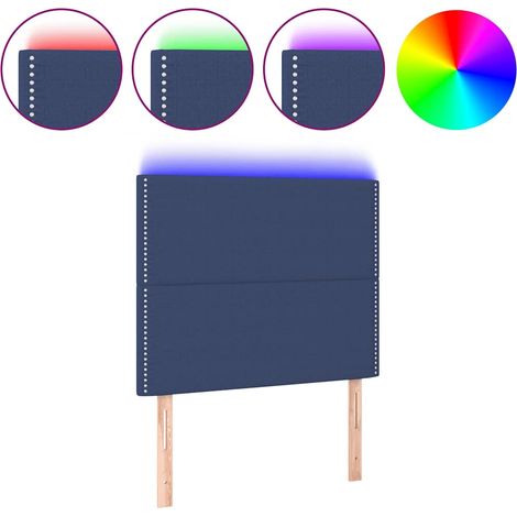 Maison Exclusive - Cabecero con luces LED tela azul 90x5x118/128 (1/5)