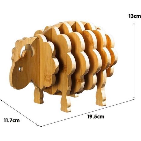 Dessous de plat - Non spécifié - Motif animal 3D - Antidérapant - Résistant à la chaleur - 7 sets de table (1/4)