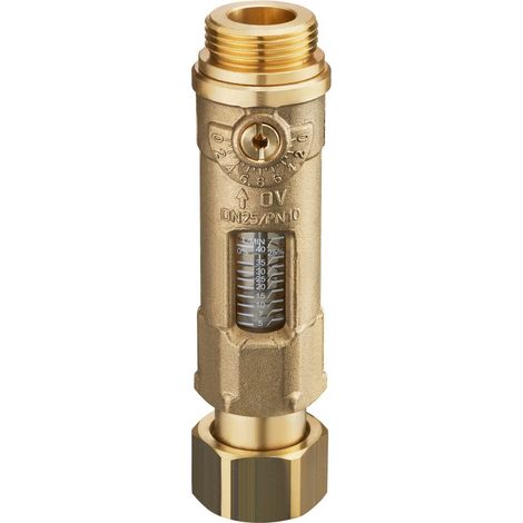 Oventrop Hycoflow VT Strangregulierventil mit Durchflussanzeige, 1" Außengewinde x 1" Überwurfmutter
