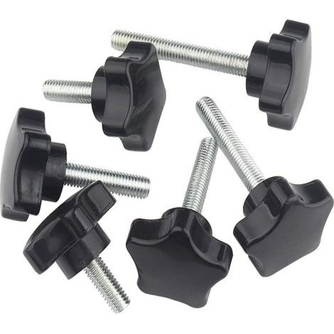 Vis à tête étoilée, vis striées en forme de fleur de prunier, vis à main, vis à poignée, M10×20 mm, lot de 6 (1/5)