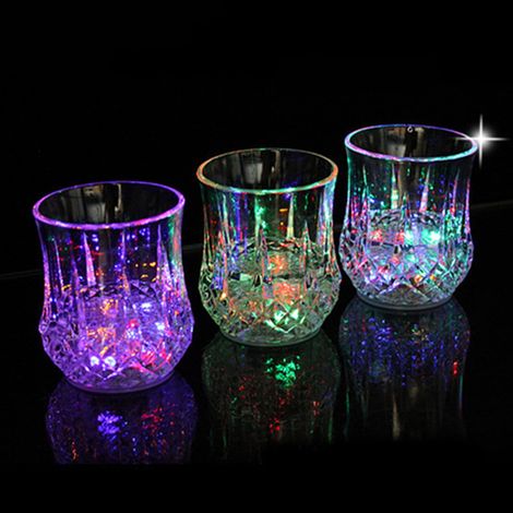 Verre À Boisson Led Activé Par Liquide - Verre Old Fashioned Avec Lumière Colorée - Pour Fêtes Bars Et Soirées - Lot De 3 (1/5)