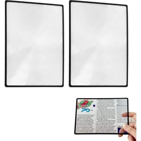 Loupes de Cartes 3X (300%) Feuilles de Loupe Fresnel Loupe de Page pour Personnes Agées Vieux Père Mère Lecture de Petits Livres Imprimés(4.70"x7") (1/5)