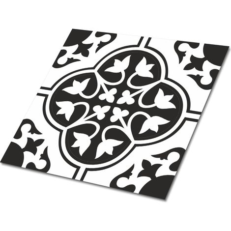 Carreaux autocollants PVC, Carrelage PVC adhésif - 30x30cm - Kit de 9 - Ornement Floral, Stickers carrelage carreaux (1/5)