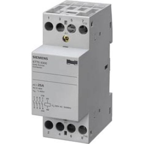 Siemens – Contacteur d'installation 5TT58300 – 4 contacts NO – Intensité 25 A – Tension 230 V AC – Pour contrôle à distance fiable - D542711 (1/4)
