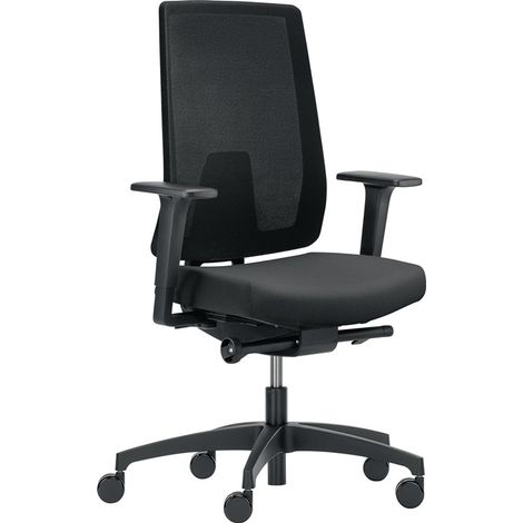 DAUPHIN Bürodrehstuhl m.Synchr.-Techn.schwarz 400-520mm m.Lehnen Trgf150kg DAUPHIN