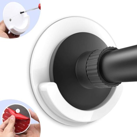 Lot de 2 supports de fixation pour tringle de rideau de douche, 10,2 cm de diamètre universel en acrylique 3M pour tringle de rideau de douche (barre de rideau de douche non incluse) (1/4)