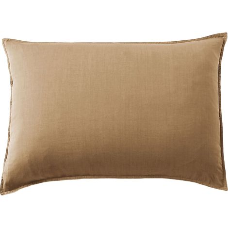 Taie d'Oreiller 50 x 70 cm en Lyocell Uni Lysandre Camel (1/4)