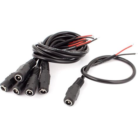 Câble d'alimentation CC à fiche mâle 62,1 x 5,5 mm 27 cm pour caméra CCTV (1/2)