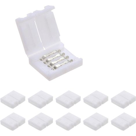 4-poliger RGB-LED-Streifenverbinder, Schnellverteiler, 10er-Pack, Weiß