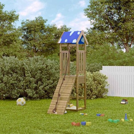 Aire de jeux extérieure : Aire de jeux d'extérieur bois de pin imprégné jeu extérieur enfant, aire de jeu jardin, balançoire enfant , pour jardin, usage domestique , enfant 3-8 ans (1/5)